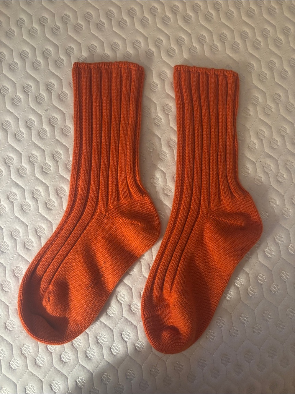 Loro Piana Orange Ribbed Socks